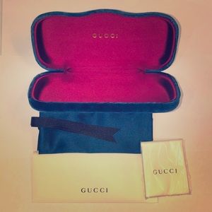 Authentic Gucci Blue Velvet Sunglass Case